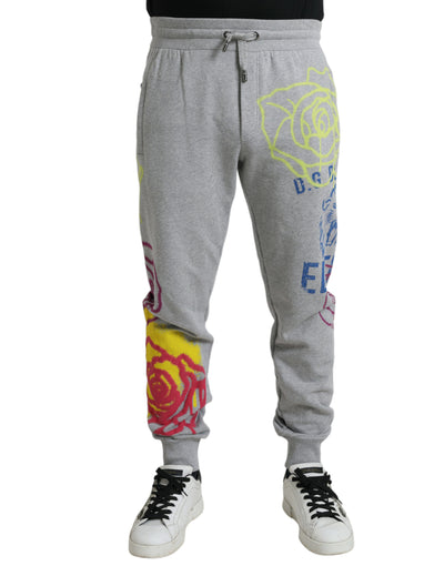 Dolce &amp; Gabbana Grijze Katoenen Graffiti Joggingbroek