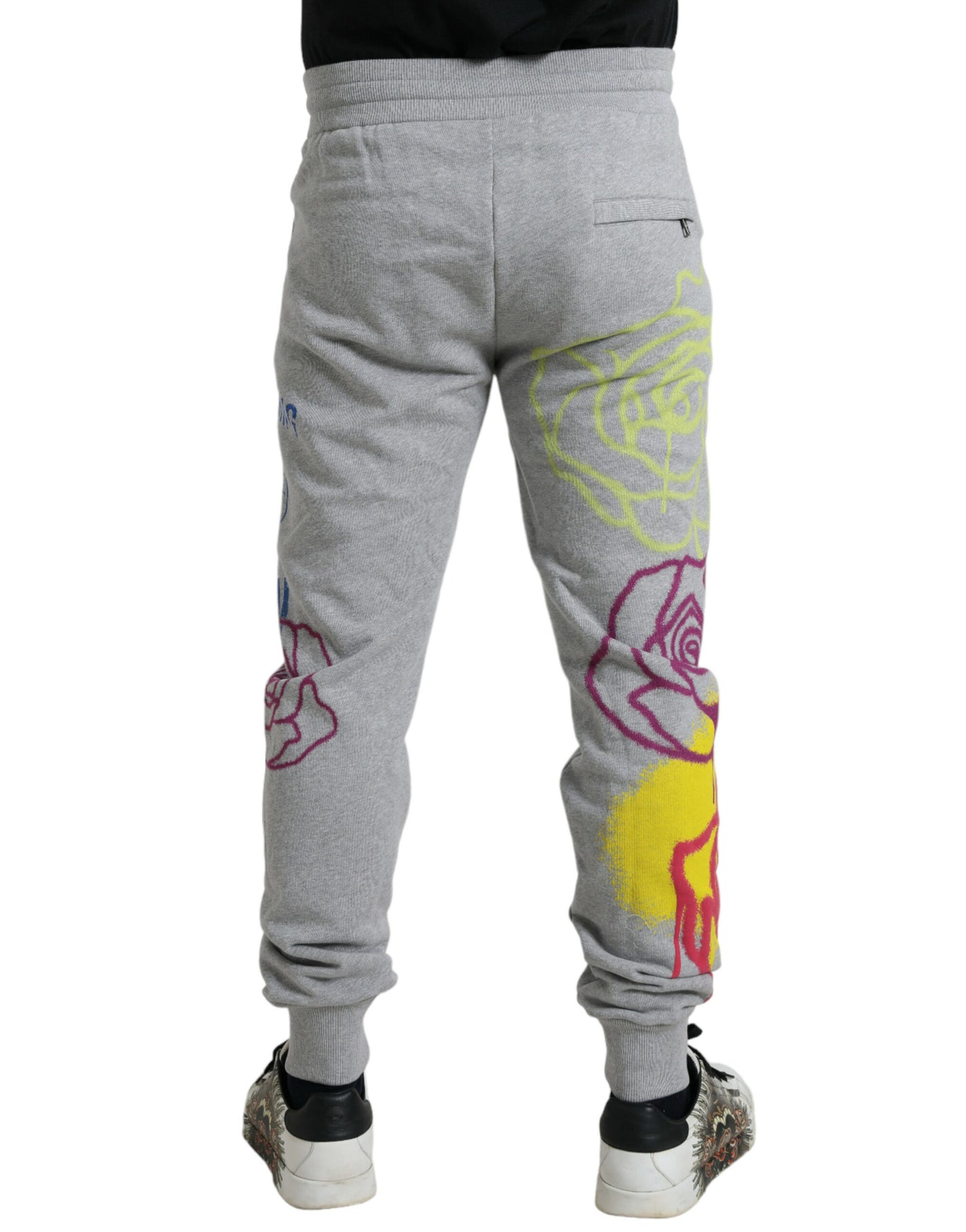 Dolce &amp; Gabbana Grijze Katoenen Graffiti Joggingbroek