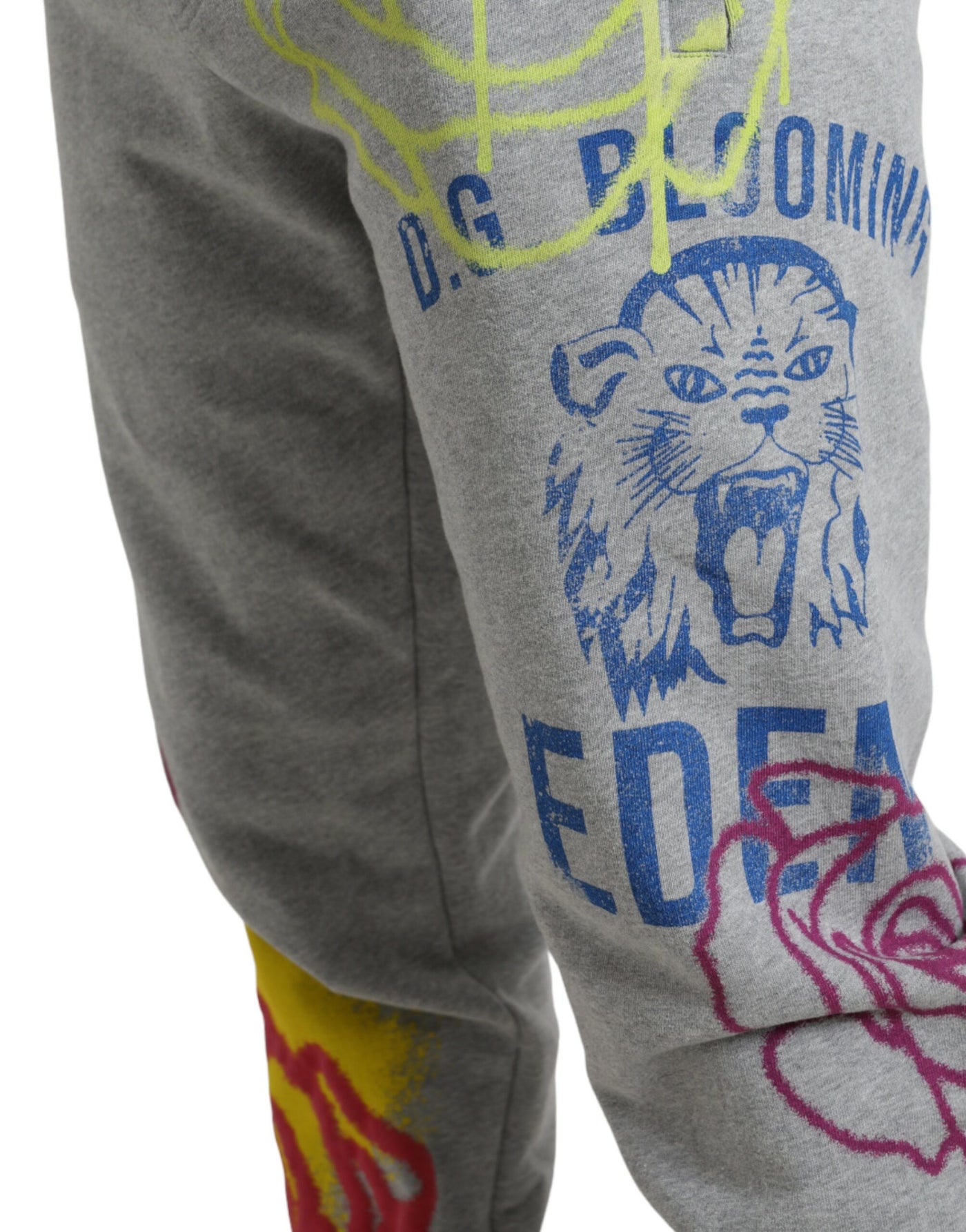 Dolce &amp; Gabbana Grijze Katoenen Graffiti Joggingbroek