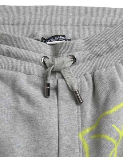 Dolce &amp; Gabbana Grijze Katoenen Graffiti Joggingbroek