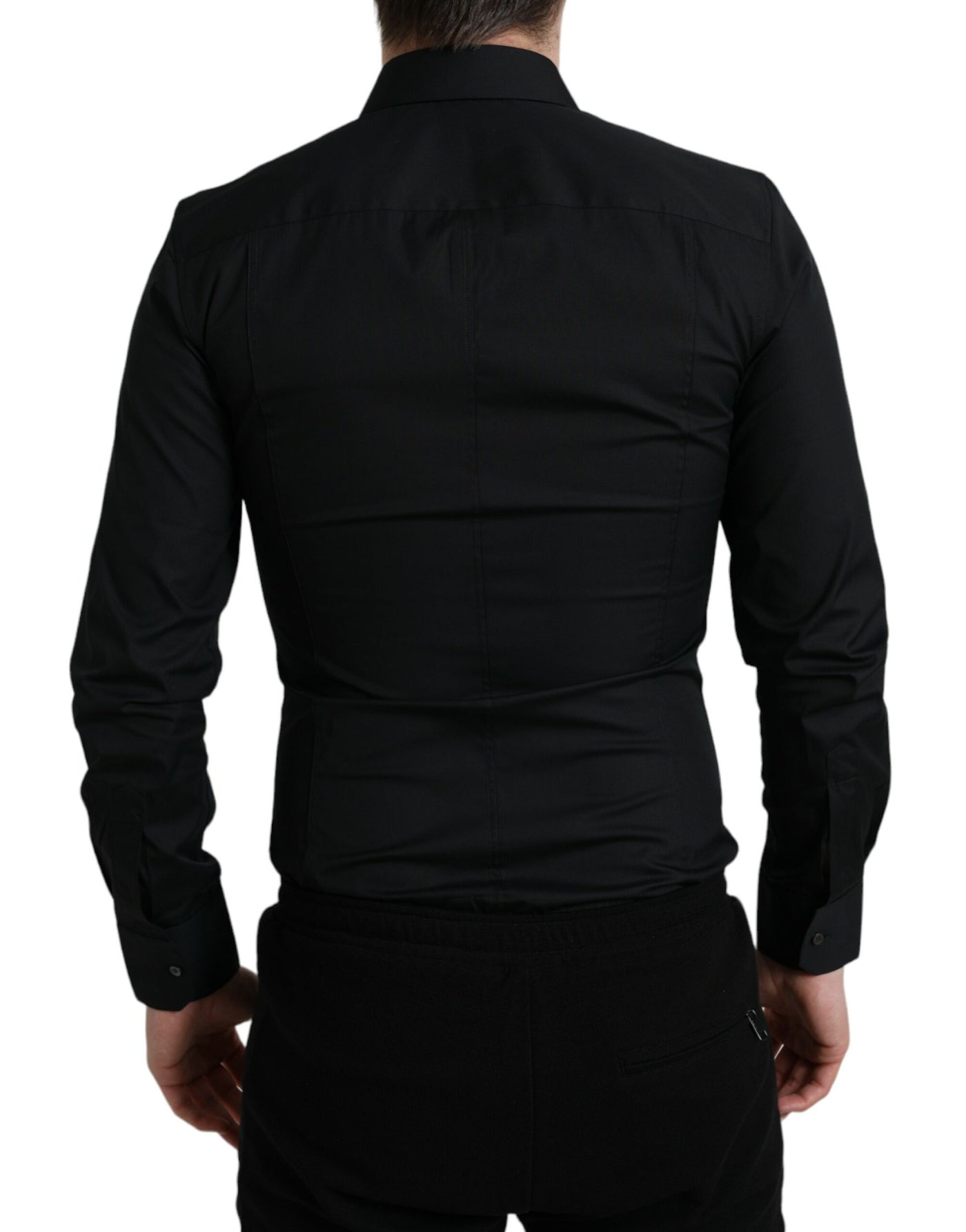 Chemise habillée slim en coton stretch noir Dolce &amp; Gabbana