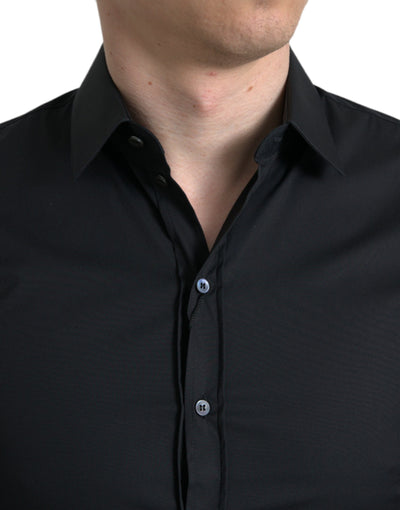 Chemise habillée slim en coton stretch noir Dolce &amp; Gabbana