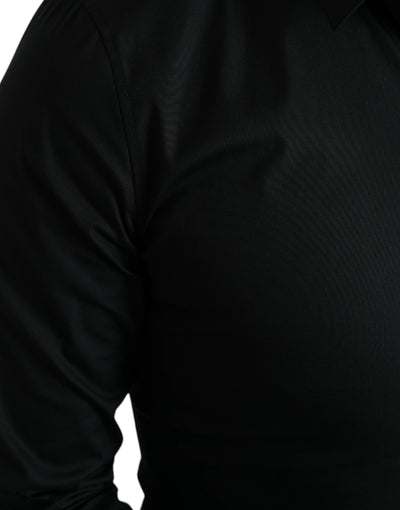 Chemise habillée slim en coton stretch noir Dolce &amp; Gabbana