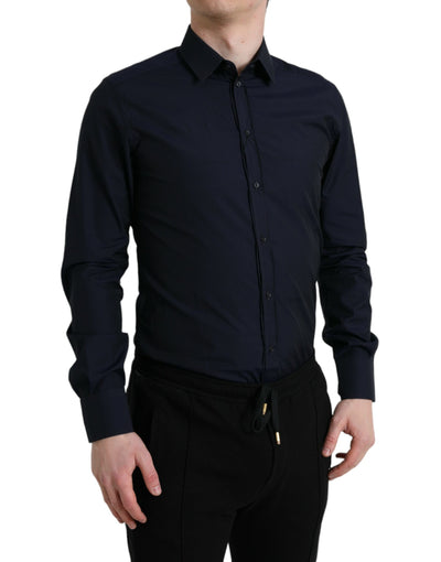 Chemise habillée formelle bleu marine coupe slim Dolce &amp; Gabbana