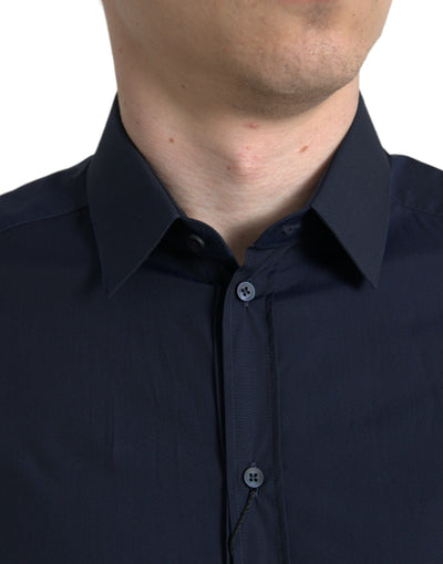 Chemise habillée formelle bleu marine coupe slim Dolce &amp; Gabbana