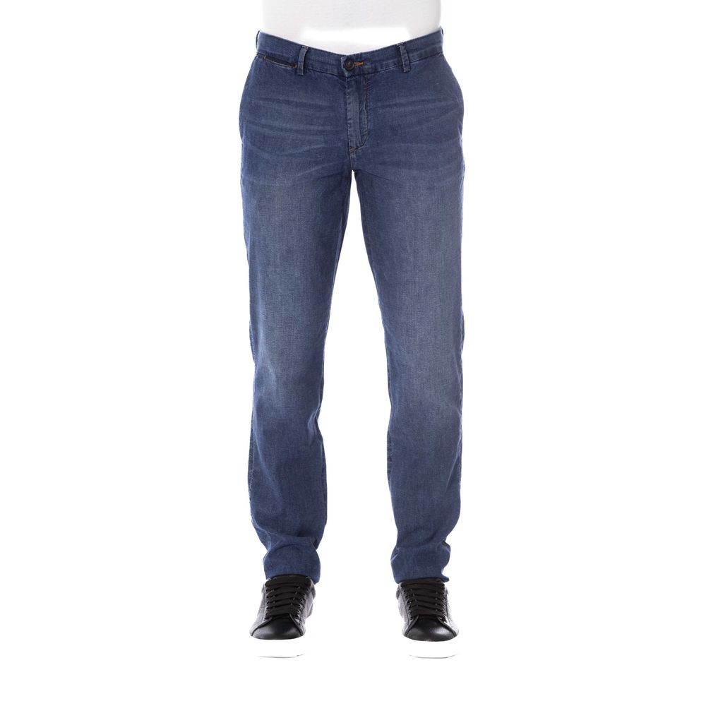 Trussardi Jeans Blauwe Katoenen Herenjeans