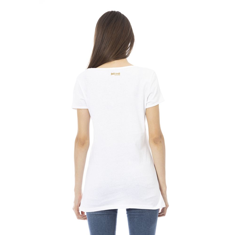 Just Cavalli Wit Katoenen Dames T-shirt