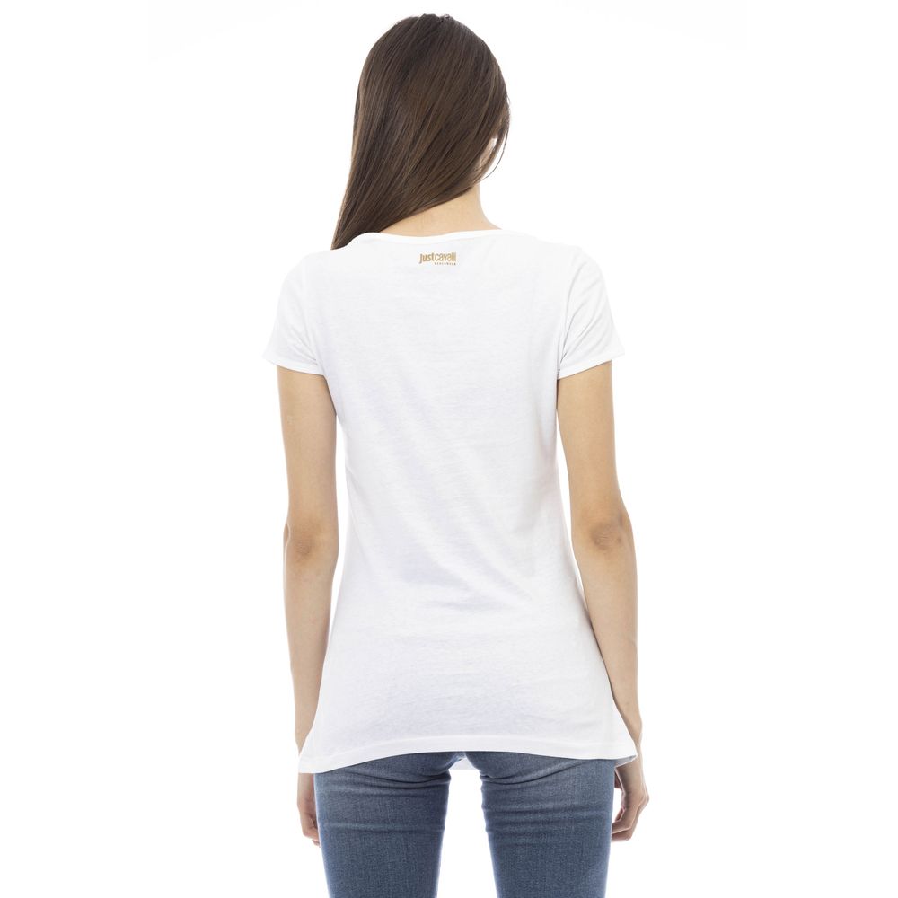 Just Cavalli Wit Katoenen Dames T-shirt