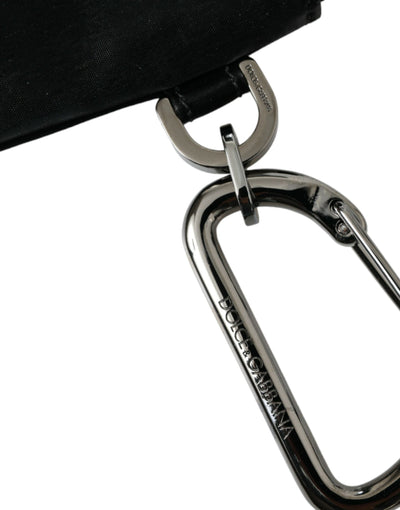Pochette porte-clés Dolce &amp; Gabbana en nylon noir avec logo