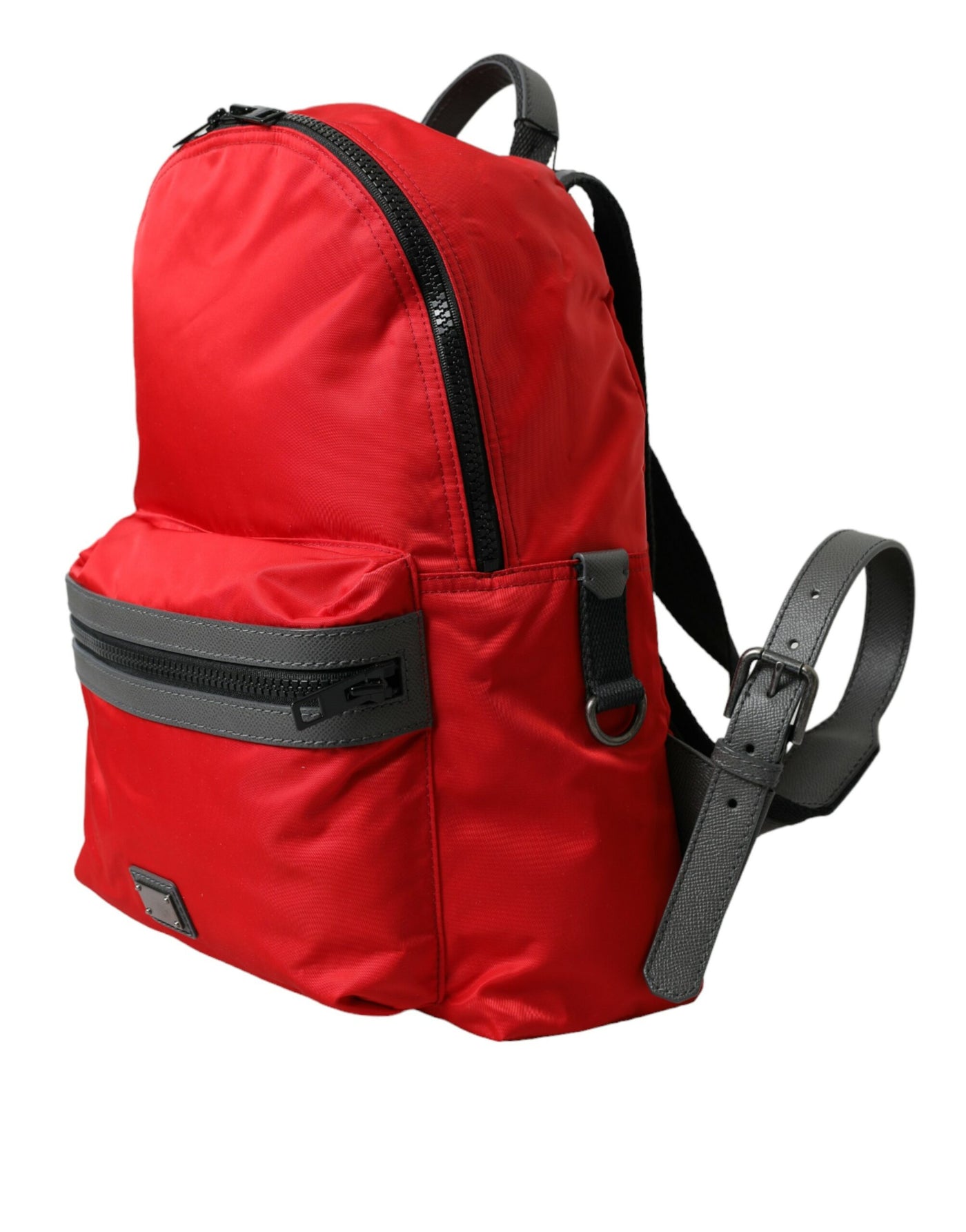 Sac à dos d'école Dolce &amp; Gabbana en cuir et nylon rouge avec logo DG
