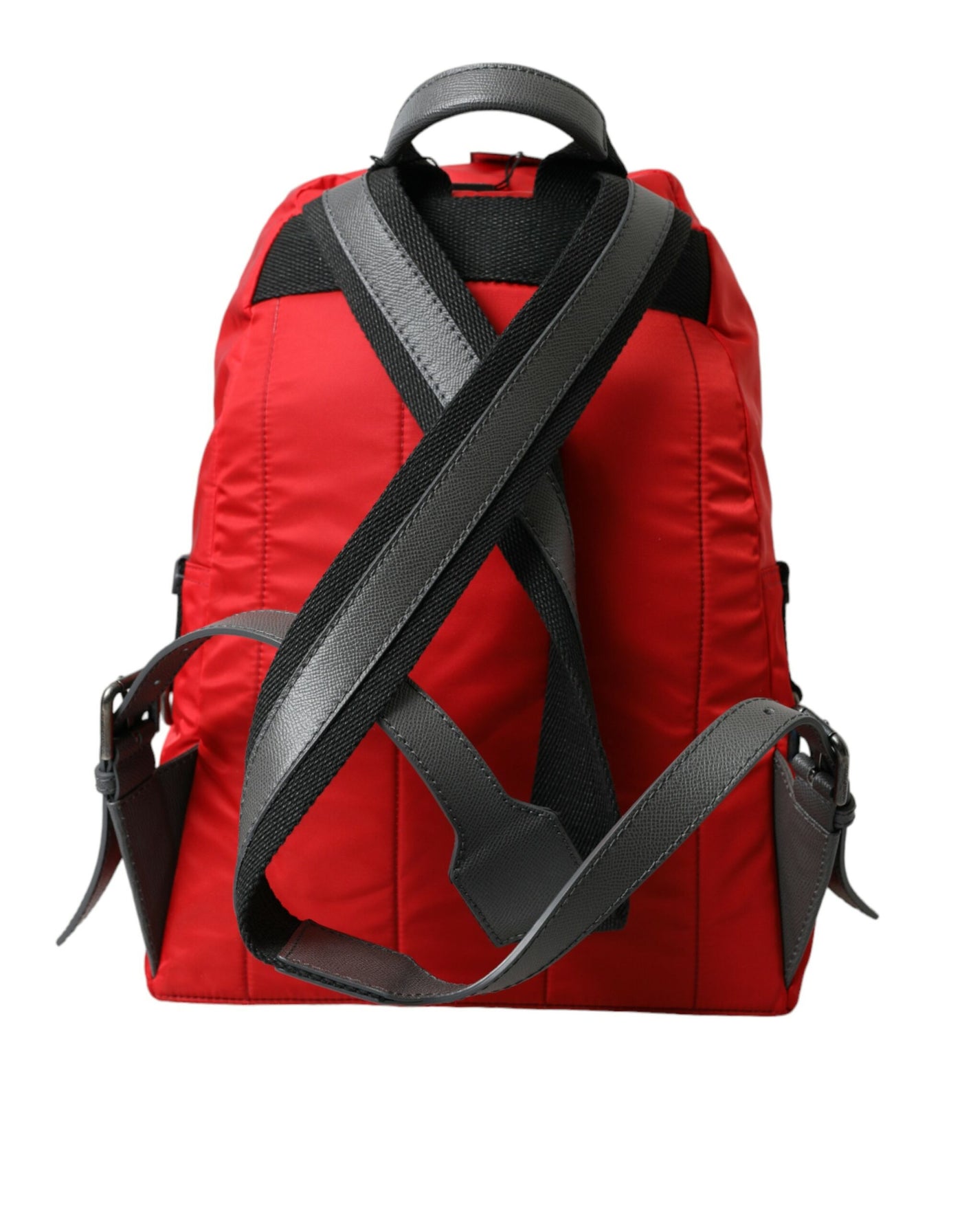 Sac à dos d'école Dolce &amp; Gabbana en cuir et nylon rouge avec logo DG
