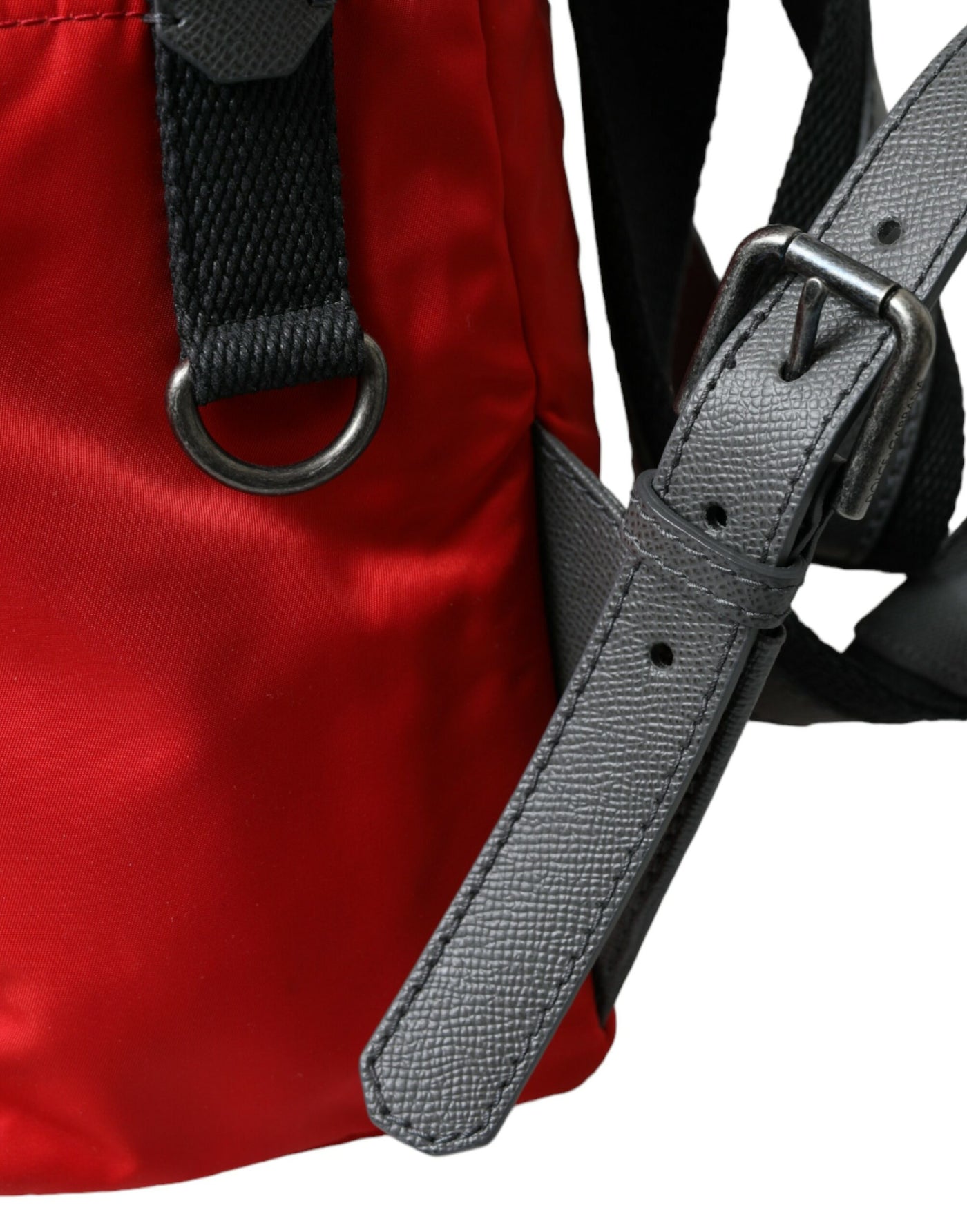 Sac à dos d'école Dolce &amp; Gabbana en cuir et nylon rouge avec logo DG