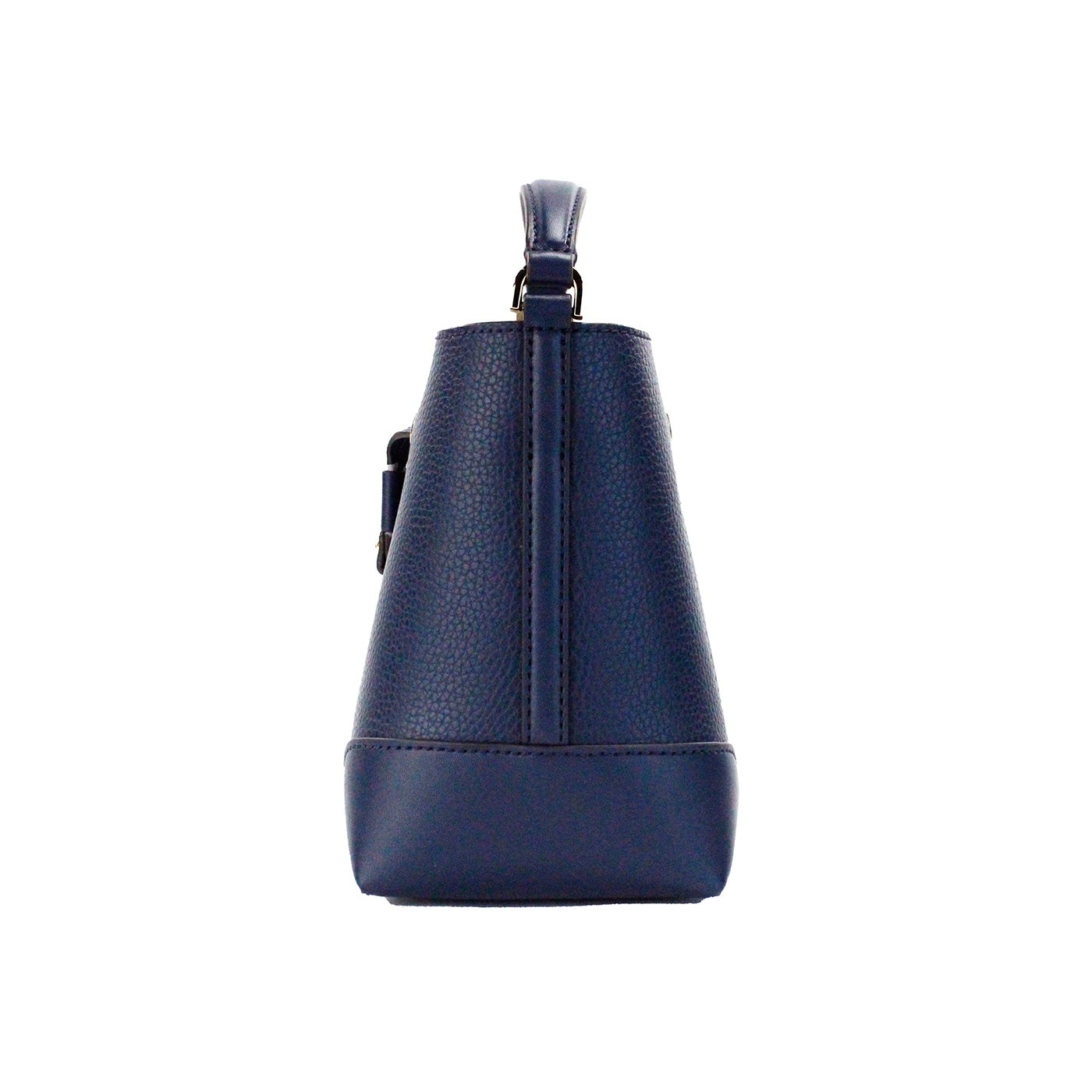 Michael Kors Mercer Kleine Marineblauwe Gekorrelde Leren Bucket Crossbody Tas