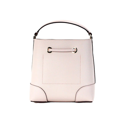 Michael Kors Mercer Kleine Poederroze Pebble Leren Bucket Crossbody Tas