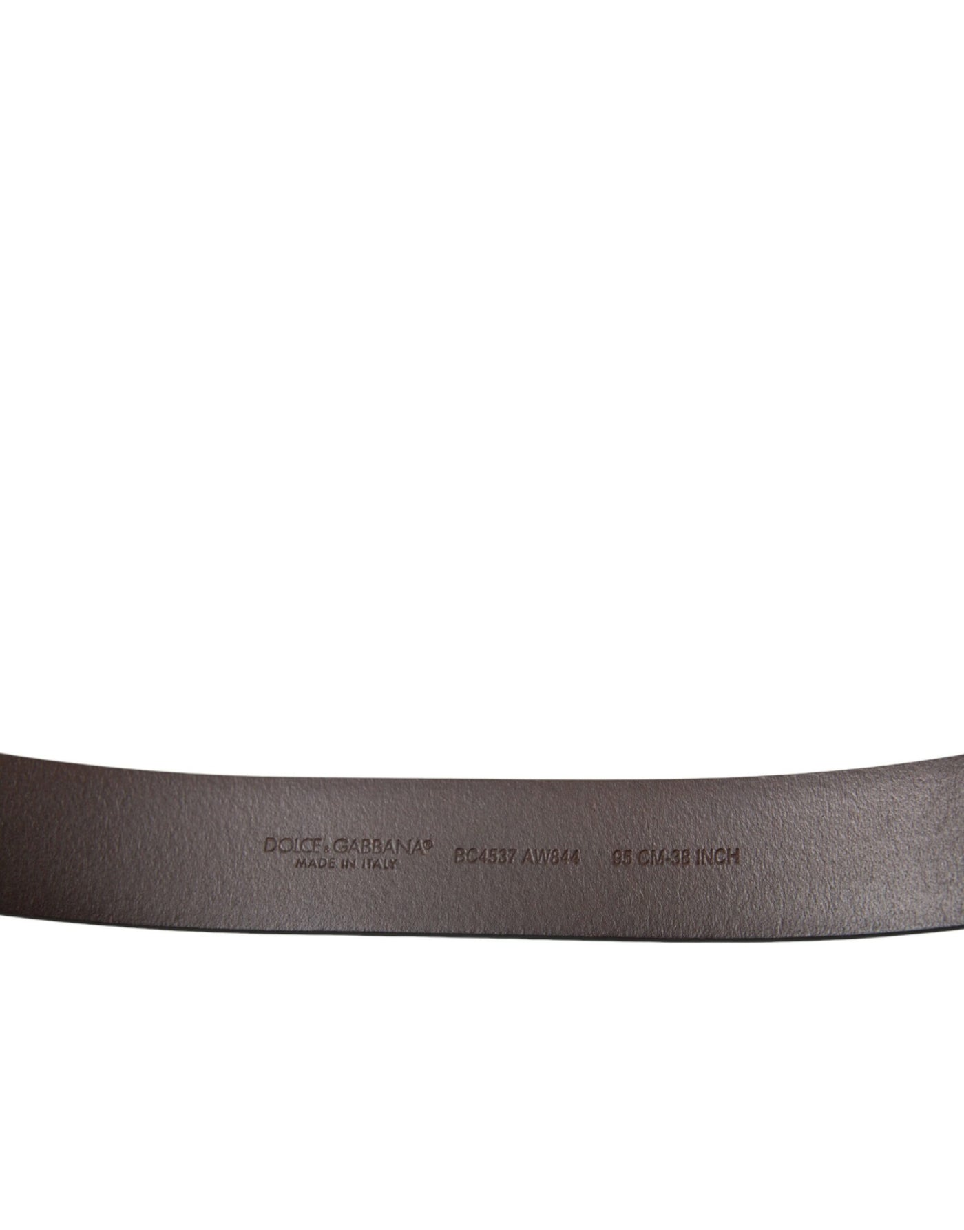 Ceinture Dolce &amp; Gabbana en cuir de veau marron avec boucle en métal doré