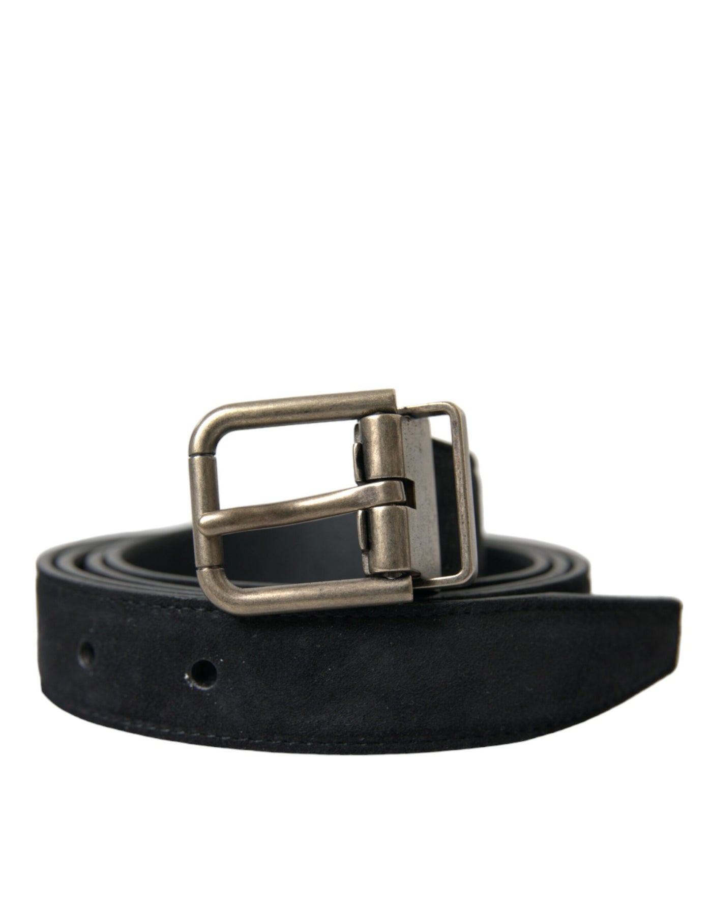 Ceinture Dolce &amp; Gabbana en cuir de chèvre noir avec boucle en métal vieilli