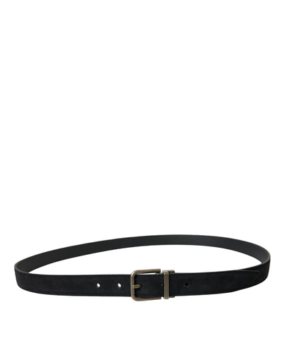 Ceinture Dolce &amp; Gabbana en cuir de chèvre noir avec boucle en métal vieilli