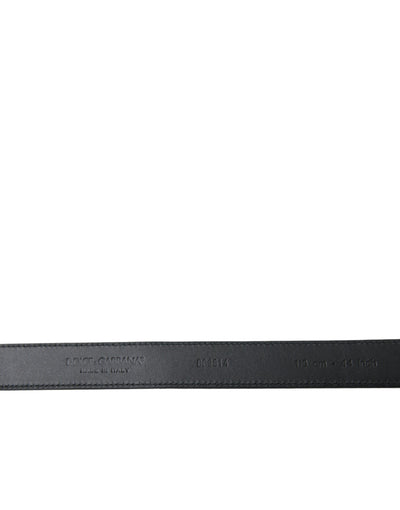 Ceinture Dolce &amp; Gabbana en cuir de chèvre noir avec boucle en métal vieilli