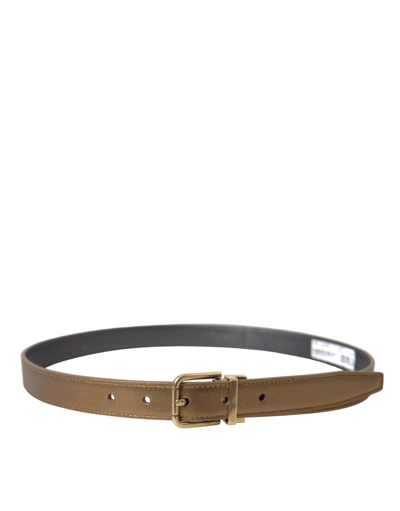 Ceinture Dolce &amp; Gabbana en cuir de veau métallisé doré avec boucle en métal