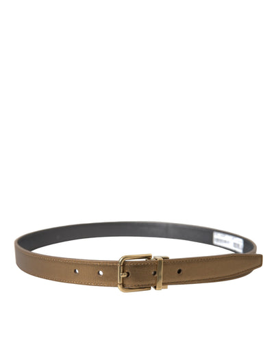 Ceinture Dolce &amp; Gabbana en cuir de veau métallisé doré avec boucle en métal