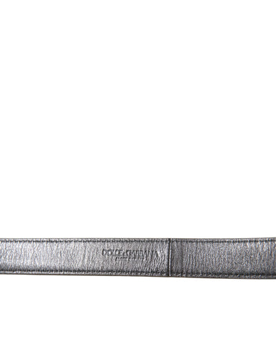 Ceinture Dolce &amp; Gabbana en cuir de veau métallisé doré avec boucle en métal