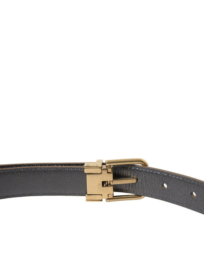 Ceinture Dolce &amp; Gabbana en cuir de veau métallisé doré avec boucle en métal
