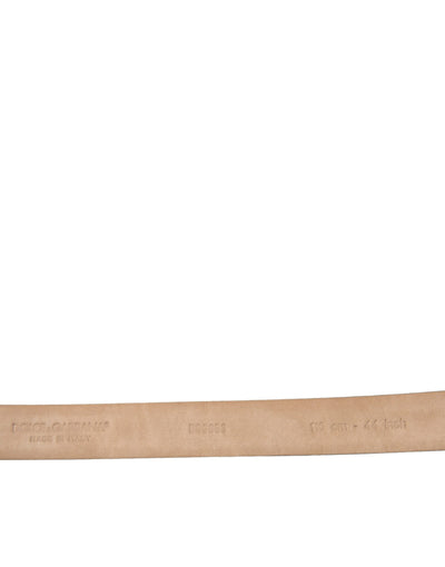 Ceinture Dolce &amp; Gabbana en cuir marron foncé avec boucle en métal argenté