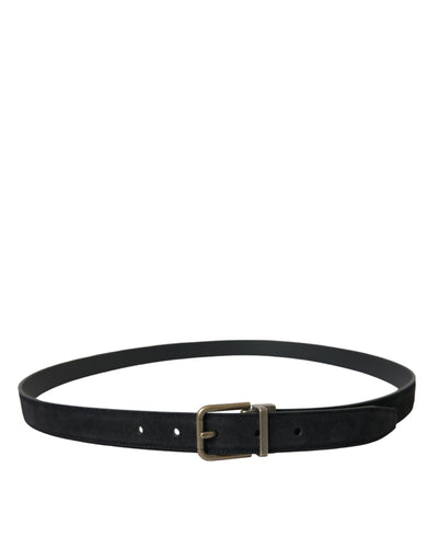 Ceinture Dolce &amp; Gabbana en daim noir avec boucle en métal doré