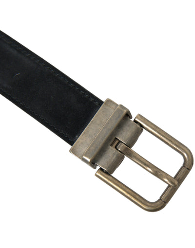Ceinture Dolce &amp; Gabbana en daim noir avec boucle en métal doré
