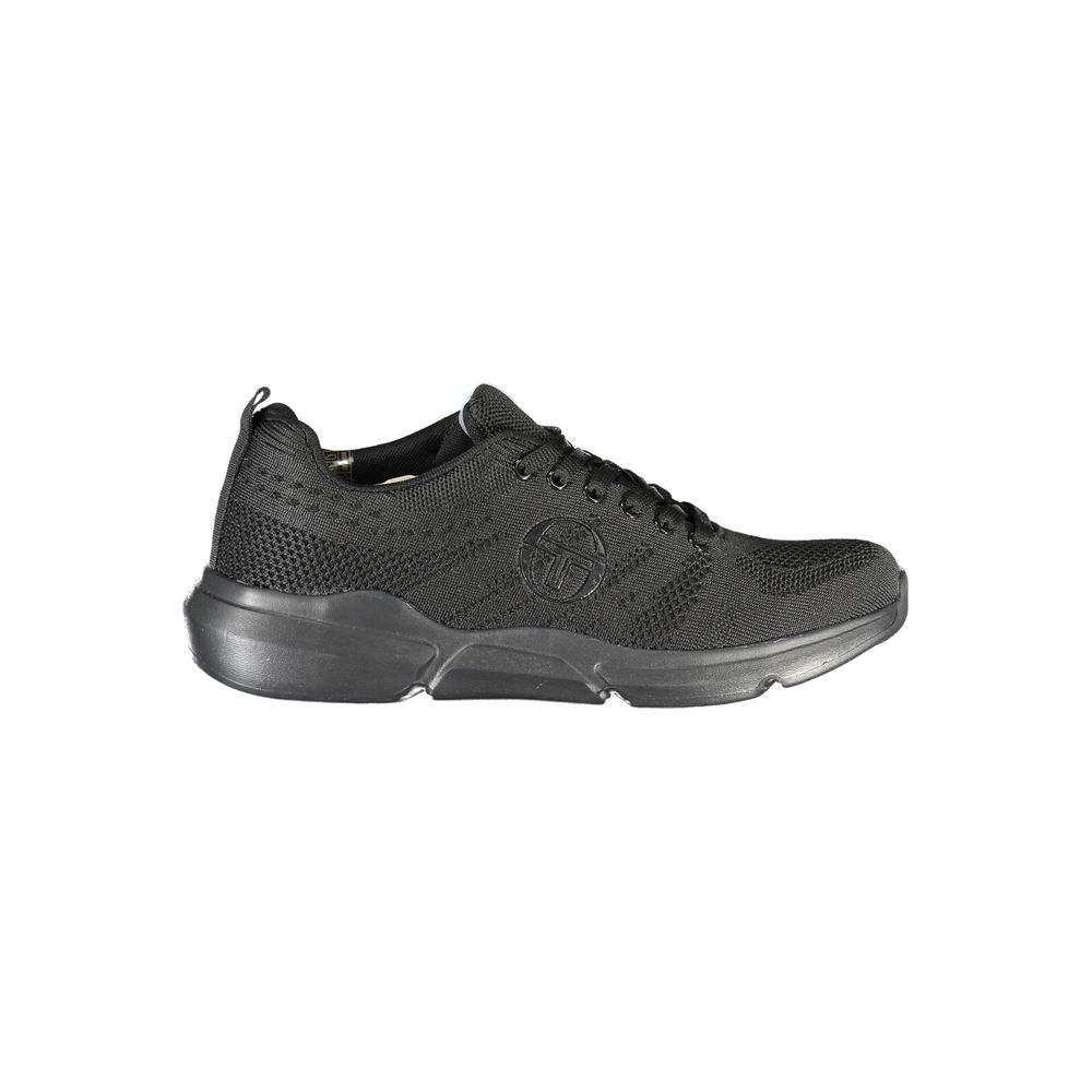 Sergio Tacchini Strakke zwarte veterschoenen met contrasterende details