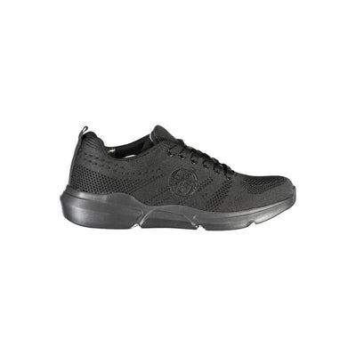 Sergio Tacchini Strakke zwarte veterschoenen met contrasterende details
