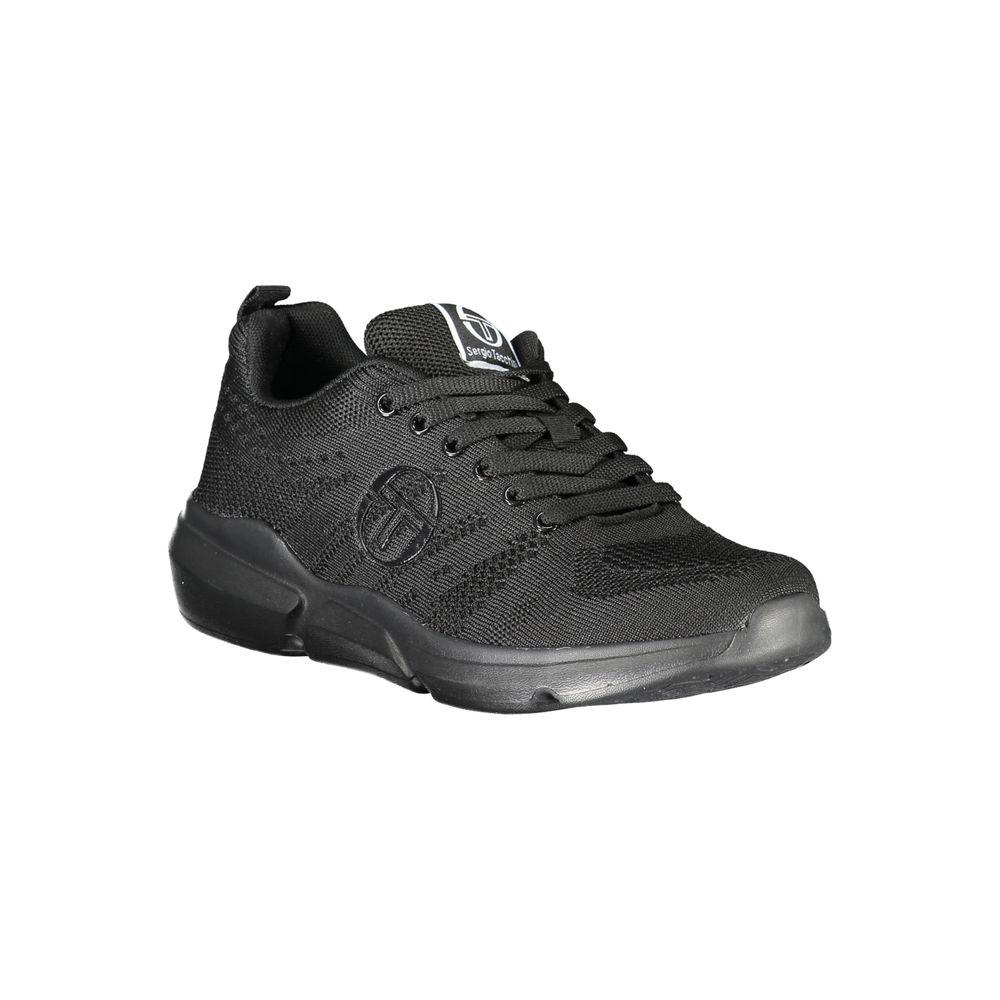 Sergio Tacchini Strakke zwarte veterschoenen met contrasterende details