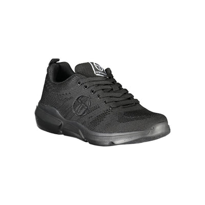 Sergio Tacchini Strakke zwarte veterschoenen met contrasterende details
