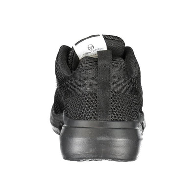 Sergio Tacchini Strakke zwarte veterschoenen met contrasterende details