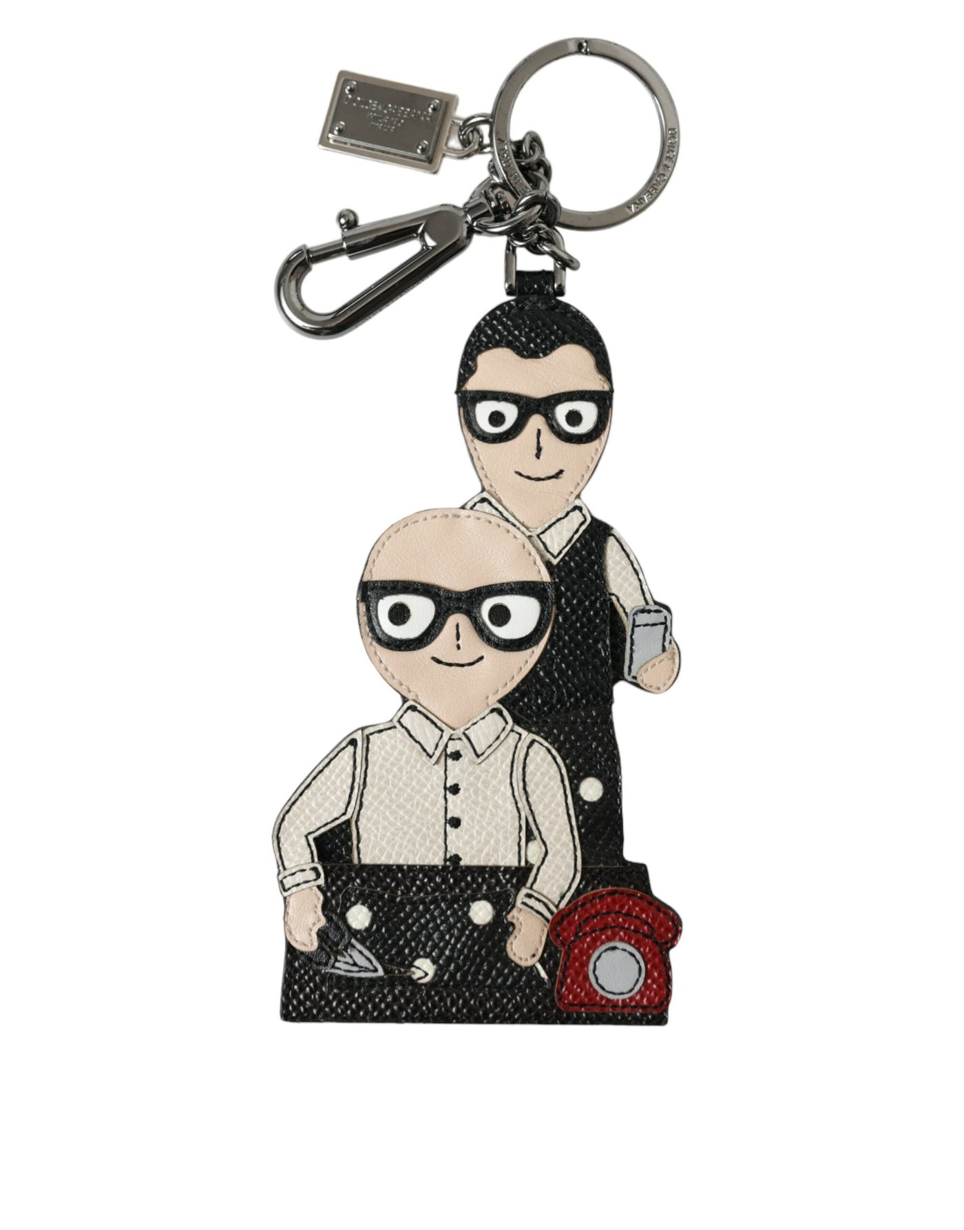 Dolce &amp; Gabbana leren Dominico Stefano #DGFAMILY logo badge sleutelhanger