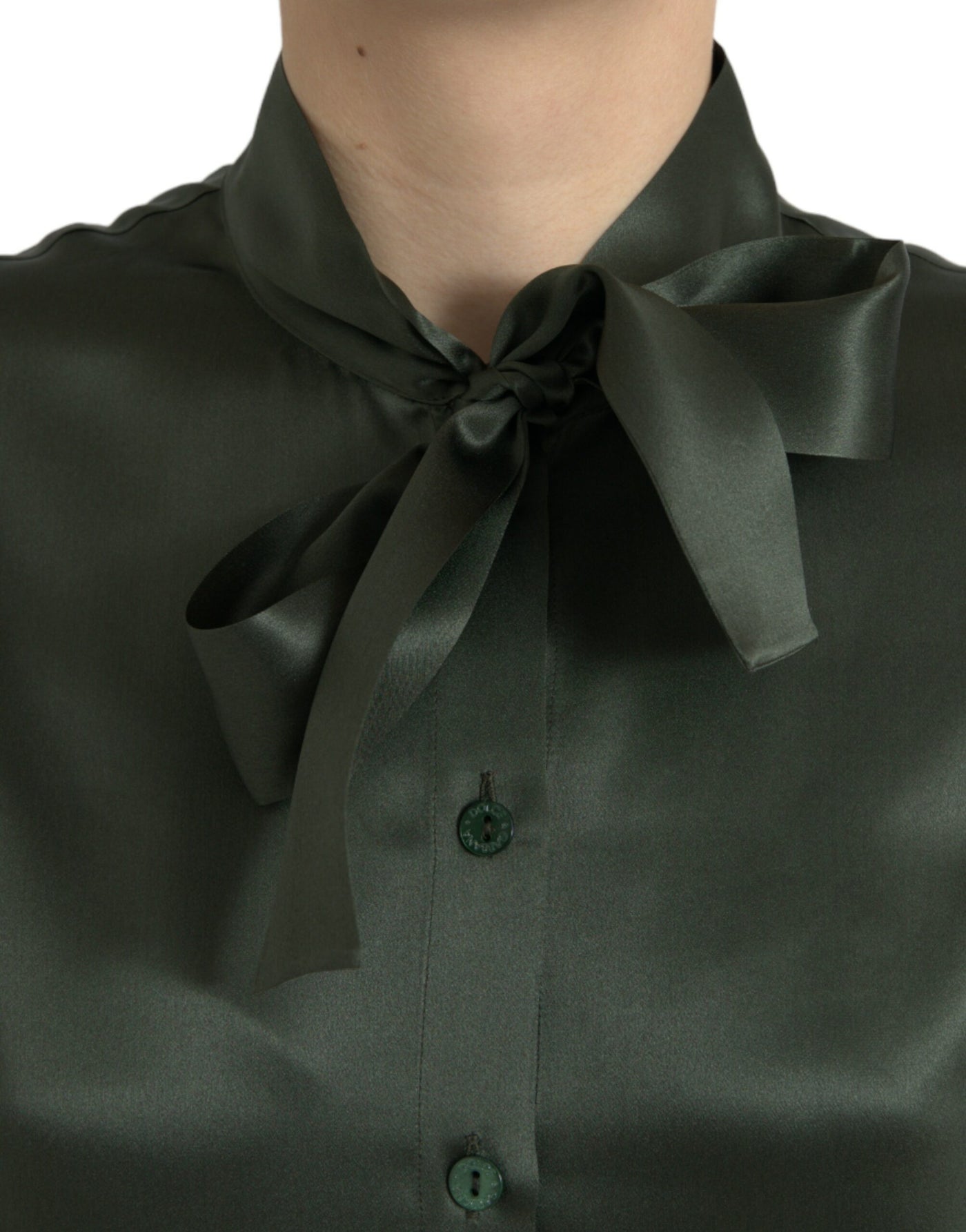 Dolce &amp; Gabbana Grijze Blouse met Lange Mouwen en Ascot Kraag