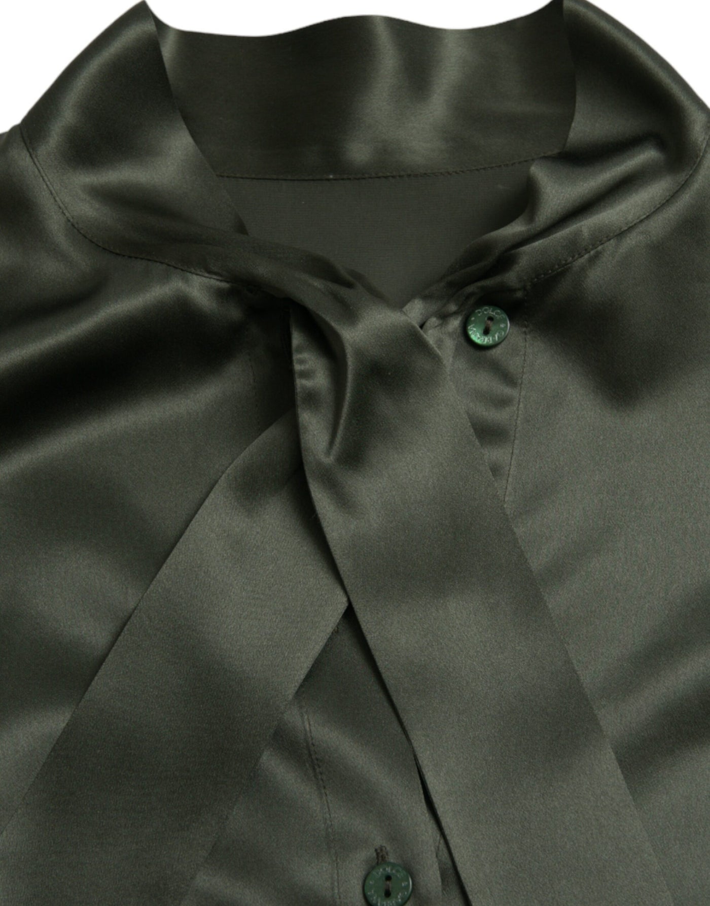 Dolce &amp; Gabbana Grijze Blouse met Lange Mouwen en Ascot Kraag