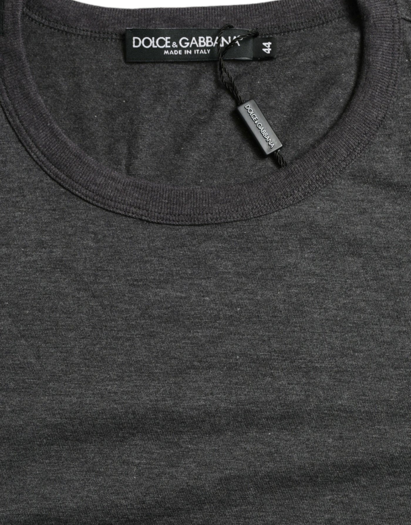 Dolce & Gabbana Dark Gray Cotton Crew Neck T-shirt