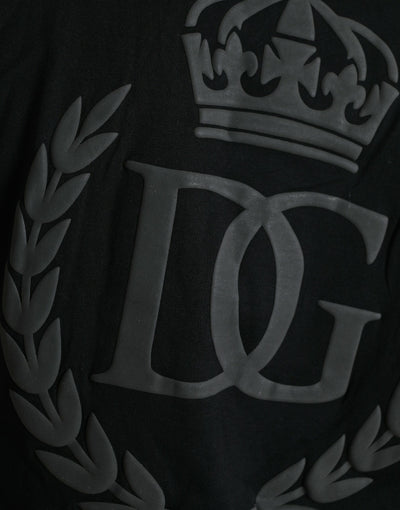 Dolce & Gabbana Black Logo Embossed Crew Neck Short Sleeves T-shirt