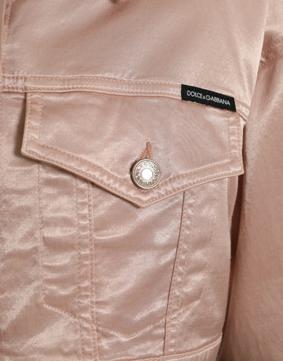 Dolce &amp; Gabbana roze katoenen stretch cropped jasje met kraag