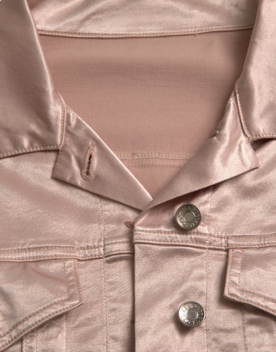 Dolce &amp; Gabbana roze katoenen stretch cropped jasje met kraag