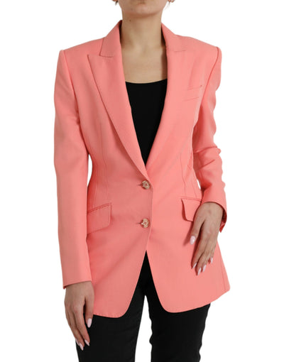 Veste blazer simple boutonnage en polyester rose Dolce &amp; Gabbana