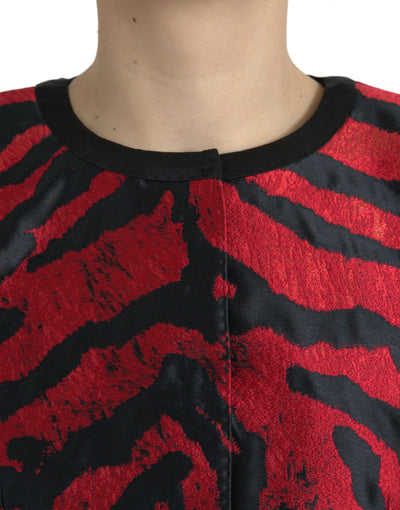 Dolce &amp; Gabbana Zwart Rood Gestreept Cropped Jasje