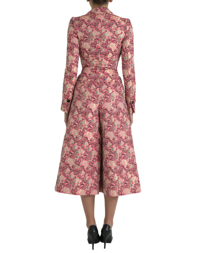 Costume 2 pièces slim en jacquard fleuri rose Dolce &amp; Gabbana