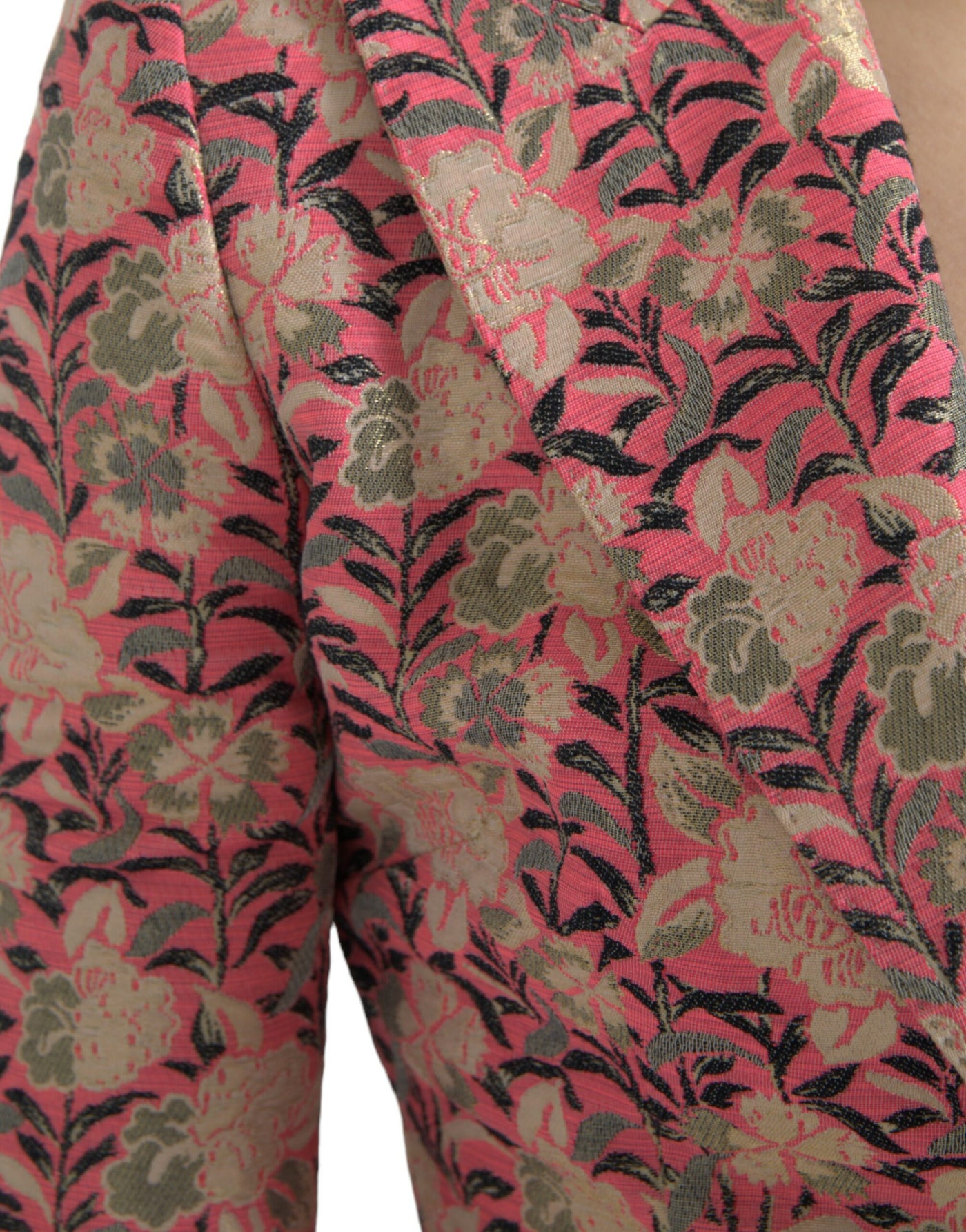 Costume 2 pièces slim en jacquard fleuri rose Dolce &amp; Gabbana