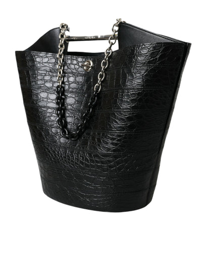 Sac fourre-tout seau maxi en cuir exotique noir Balenciaga