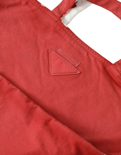 Sac cabas Prada en jersey rouge avec logo