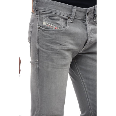 Dieselgrijze katoenen jeans en broek