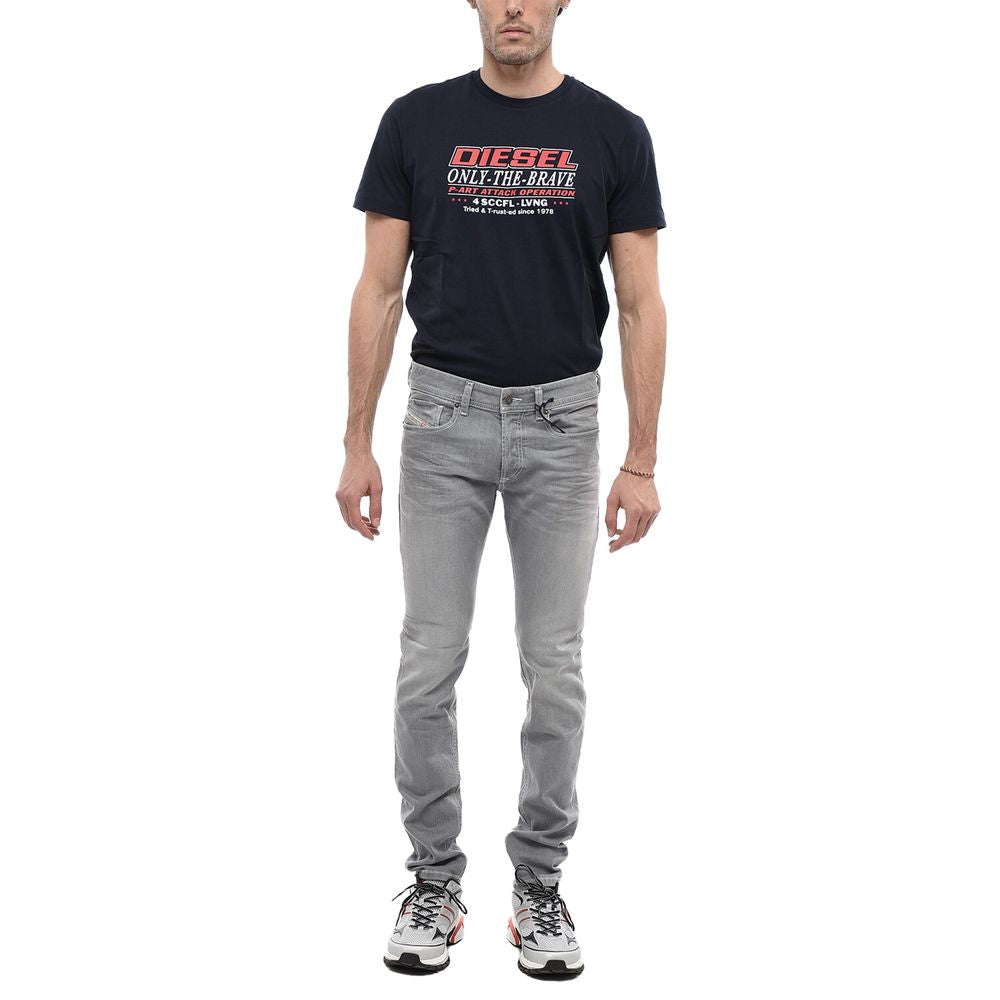 Dieselgrijze katoenen jeans en broek