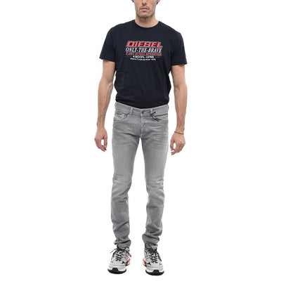 Dieselgrijze katoenen jeans en broek
